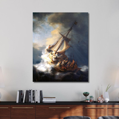 La Tempesta Sul Mare Di Galilea Rembrandt van Rijn rvr247 quadro stampato su tela