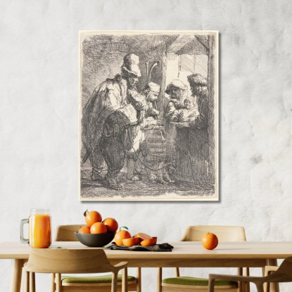 I Musicisti Ambulanti Rembrandt van Rijn rvr248 quadro stampato su tela