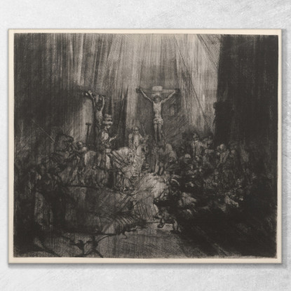 Le Tre Croci 2 Rembrandt van Rijn rvr249 quadro stampato su tela
