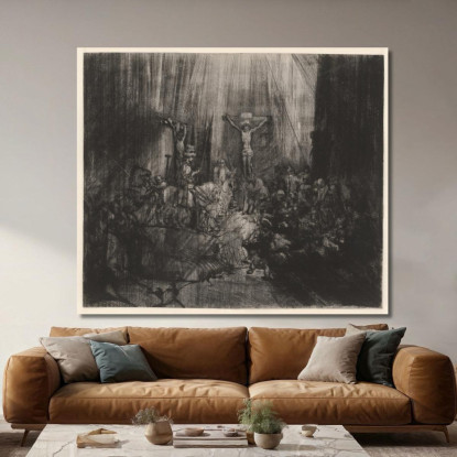 Le Tre Croci 2 Rembrandt van Rijn rvr249 quadro stampato su tela