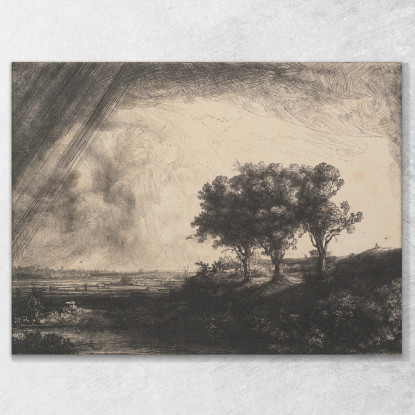 I Tre Alberi 2 Rembrandt van Rijn rvr250 quadro stampato su tela