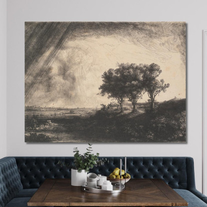 I Tre Alberi 2 Rembrandt van Rijn rvr250 quadro stampato su tela