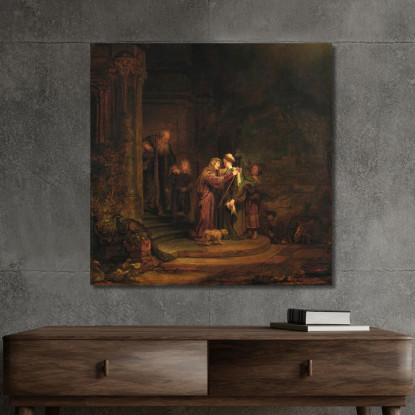 La Visitazione Rembrandt van Rijn rvr255 quadro stampato su tela