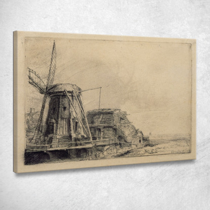 Il Mulino A Vento Rembrandt van Rijn rvr256 quadro stampato su tela