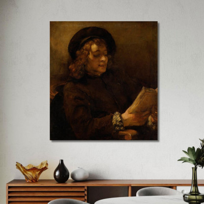 Titus Van Rijn Il Figlio Dell'Artista Che Legge Rembrandt van Rijn rvr260 quadro stampato su tela