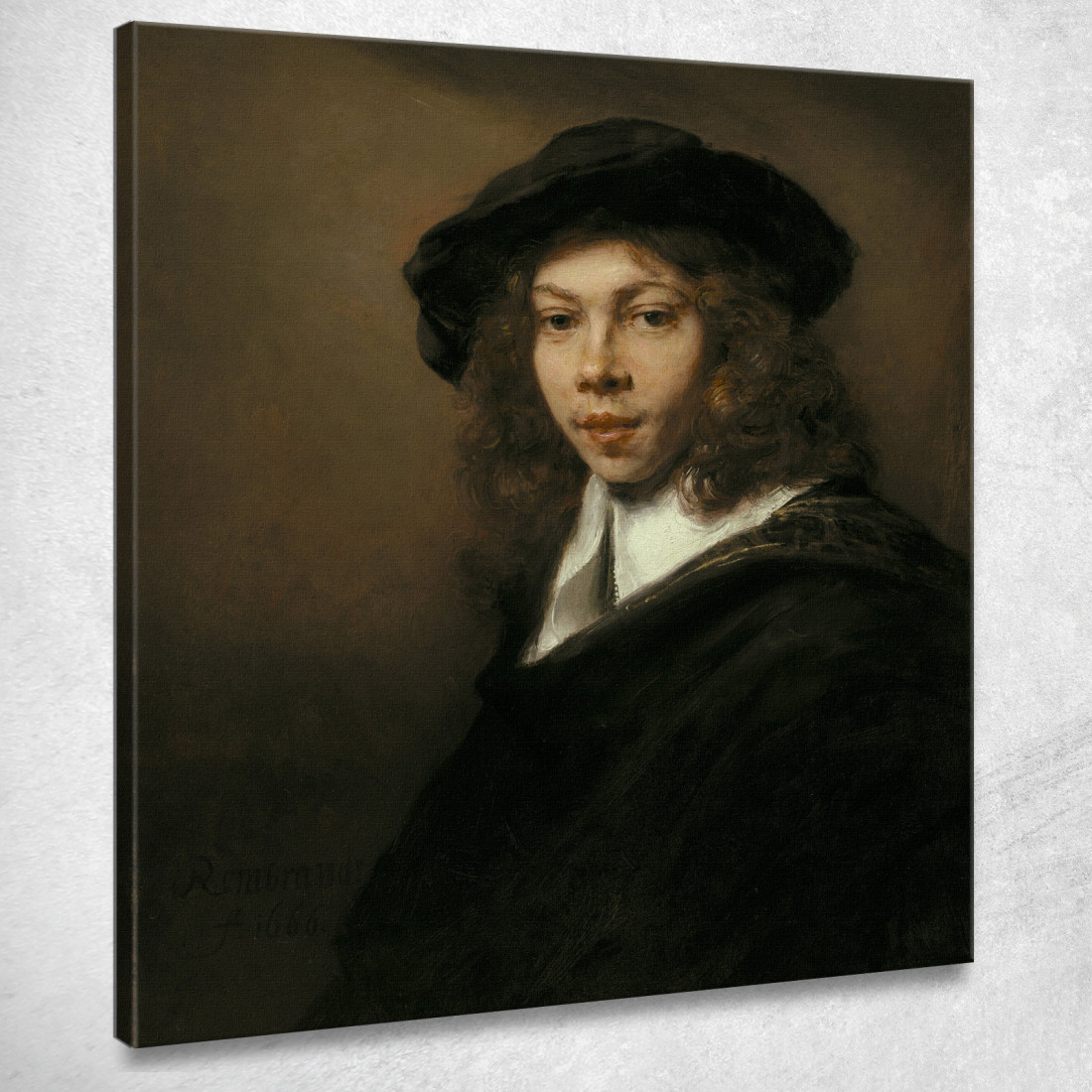 Giovane Con Un Berretto Nero Rembrandt van Rijn rvr272 quadro stampato su tela