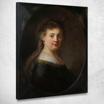 Giovane Donna In Costume Di Fantasia Rembrandt van Rijn rvr275 quadro stampato su tela