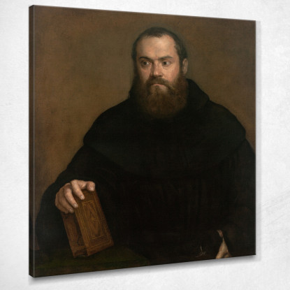 Un Monaco Con Un Libro Titian Tiziano Vecellio ttn2 quadro stampato su tela