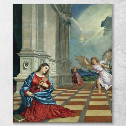 Annunciazione Titian Tiziano Vecellio ttn9 quadro stampato su tela