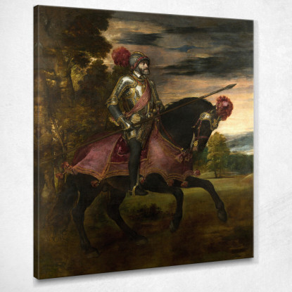 Carlo V A Mühlberg Titian Tiziano Vecellio ttn13 quadro stampato su tela