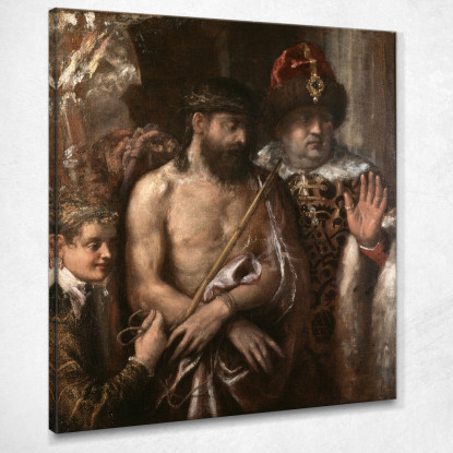 Cristo Mostrato Al Popolo Ecce Homo Titian Tiziano Vecellio ttn15 quadro stampato su tela