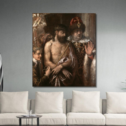 Cristo Mostrato Al Popolo Ecce Homo Titian Tiziano Vecellio ttn15 quadro stampato su tela