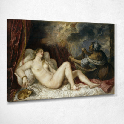 Danae Riceve Il Prado Della Pioggia D'Oro Titian Tiziano Vecellio ttn18 quadro stampato su tela