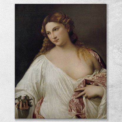 Flora Titian Tiziano Vecellio ttn27 quadro stampato su tela