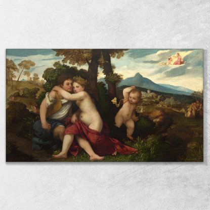 Scena Mitologica Titian Tiziano Vecellio ttn28 quadro stampato su tela