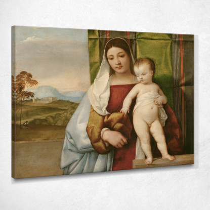 Madonna Gitana Titian Tiziano Vecellio ttn29 quadro stampato su tela