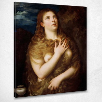 Maria Maddalena In Penitenza Titian Tiziano Vecellio ttn38 quadro stampato su tela