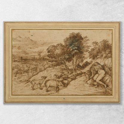 Scena Pastorale Titian Tiziano Vecellio ttn40 quadro stampato su tela