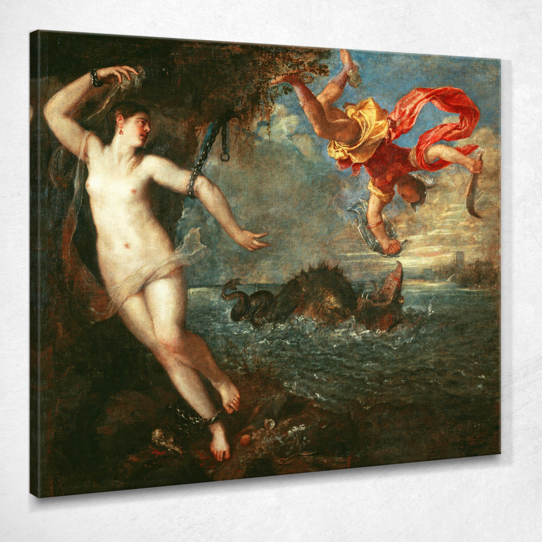 Perseo E Andromeda Titian Tiziano Vecellio ttn41 quadro stampato su tela