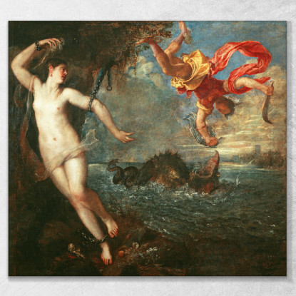 Perseo E Andromeda Titian Tiziano Vecellio ttn41 quadro stampato su tela