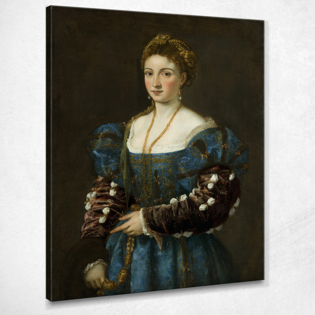 Ritratto Di Una Signora La Bella Titian Tiziano Vecellio ttn43 quadro stampato su tela