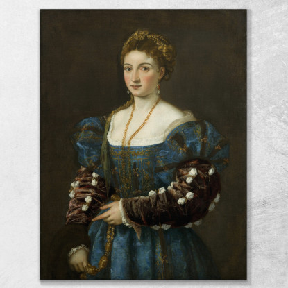 Ritratto Di Una Signora La Bella Titian Tiziano Vecellio ttn43 quadro stampato su tela