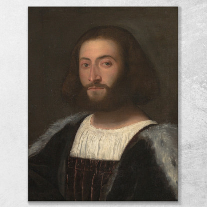 Ritratto D'Uomo 2 Titian Tiziano Vecellio ttn46 quadro stampato su tela