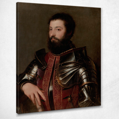 Ritratto Di Un Uomo In Armatura Titian Tiziano Vecellio ttn48 quadro stampato su tela