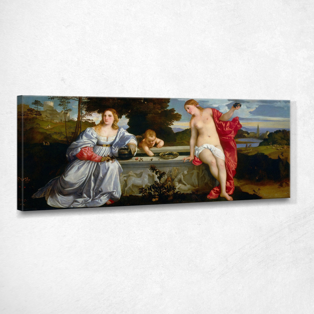 Amor Sacro E Amore Profano Titian Tiziano Vecellio ttn58 quadro stampato su tela