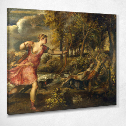 La Morte Di Atteone Titian Tiziano Vecellio ttn62 quadro stampato su tela