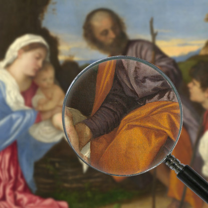 La Sacra Famiglia Con Il Pastore Titian Tiziano Vecellio ttn64 quadro stampato su tela