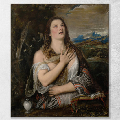 La Maddalena Penitente Titian Tiziano Vecellio ttn67 quadro stampato su tela