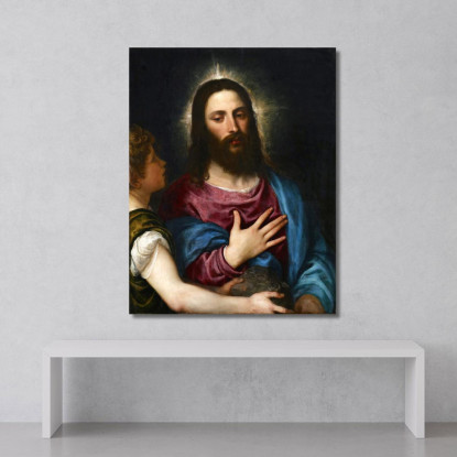 La Tentazione Di Cristo Titian Tiziano Vecellio ttn68 quadro stampato su tela