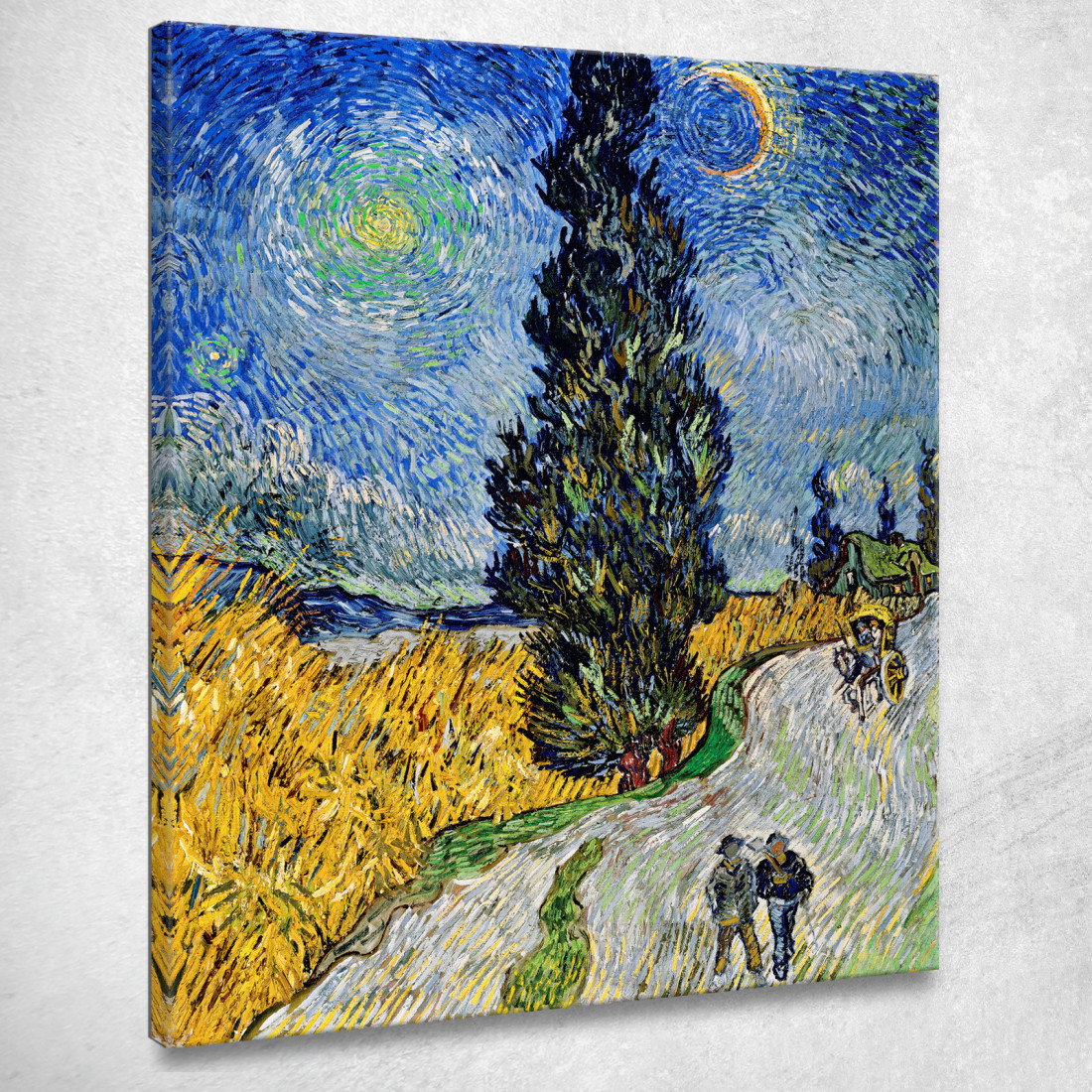 Strada Con Cipresso E Stella Vincent van Gogh vvg13 quadro stampato su tela