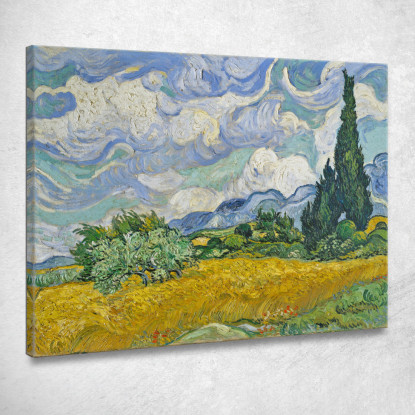 Campo Di Grano Con Cipressi Vincent van Gogh vvg15 quadro stampato su tela