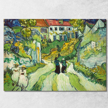 Scala Ad Auvers Vincent van Gogh vvg46 quadro stampato su tela