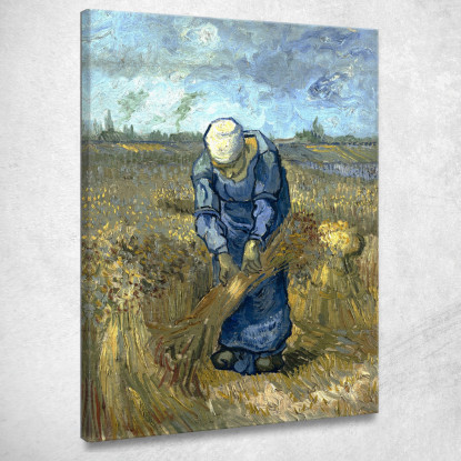 Contadina Lega Covoni Dopo Millet Vincent van Gogh vvg53 quadro stampato su tela