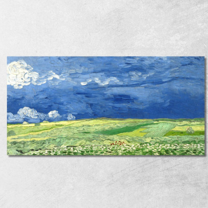 Campo Di Grano Sotto Le Nuvole Temporalesche Vincent van Gogh vvg103 quadro stampato su tela