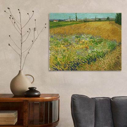 Campo Di Grano Con Le Alpilles Prealpi Sullo Sfondo Vincent van Gogh vvg104 quadro stampato su tela