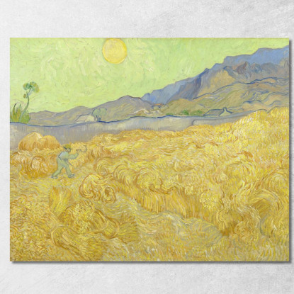 Campo Di Grano Con Un Mietitore Vincent van Gogh vvg106 quadro stampato su tela