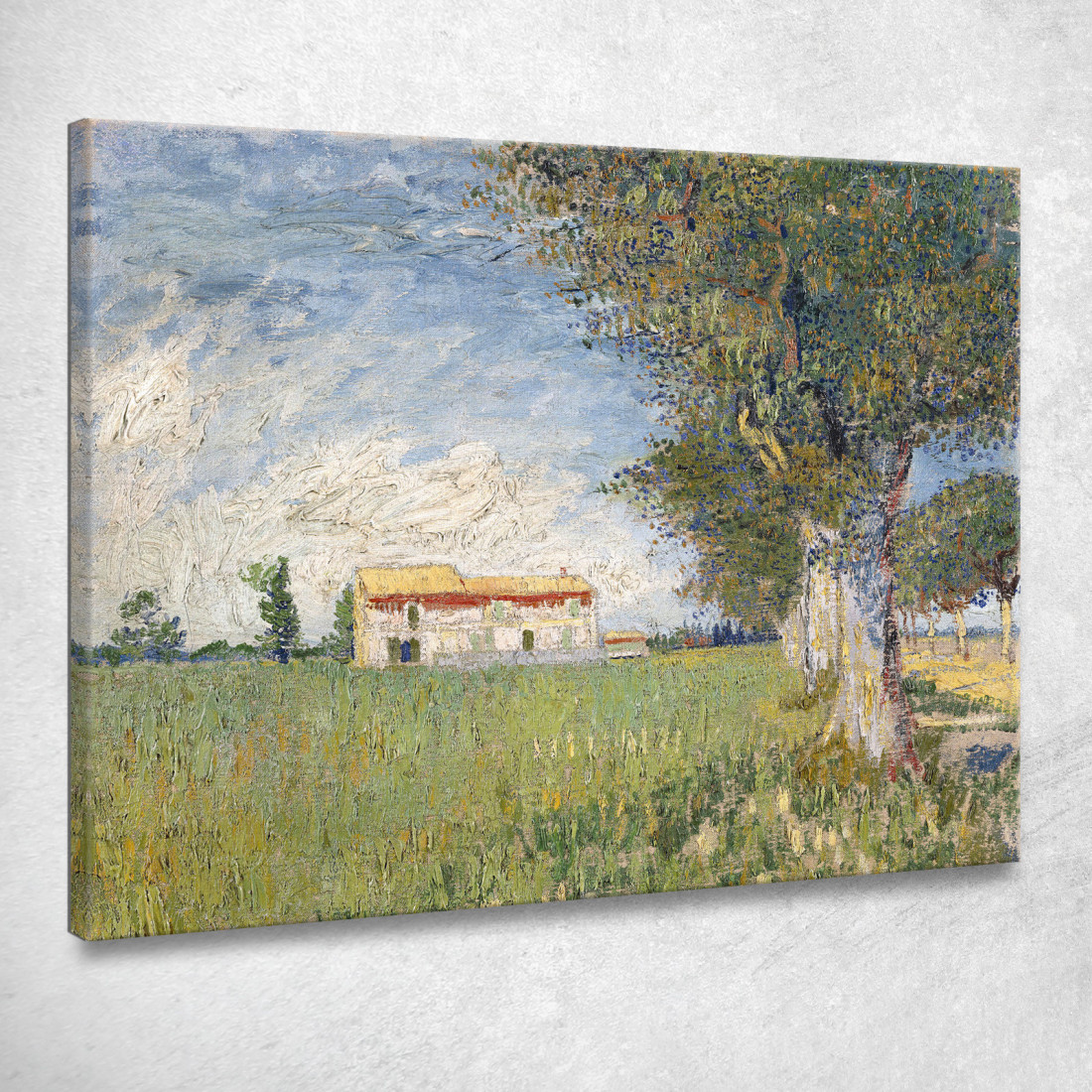 Agriturismo In Un Campo Di Grano Vincent van Gogh vvg123 quadro stampato su tela