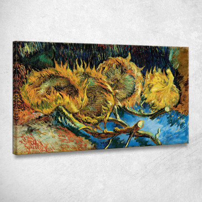 Quattro Girasoli Andati A Seme Vincent van Gogh vvg128 quadro stampato su tela