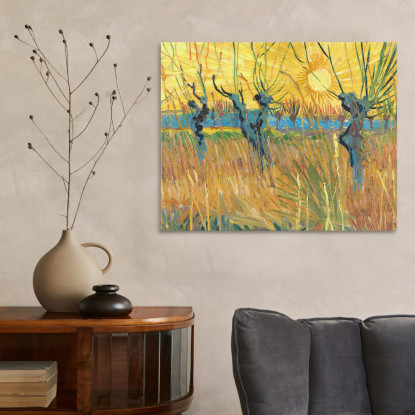 Pollard Salici Al Tramonto Vincent van Gogh vvg152 quadro stampato su tela