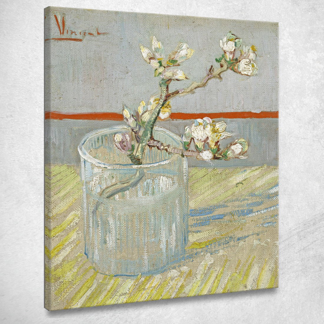 Rametto Di Mandorla In Fiore In Un Bicchiere Vincent van Gogh vvg163 quadro stampato su tela