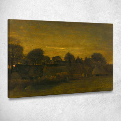 Villaggio Agricolo Al Crepuscolo Vincent van Gogh vvg213 quadro stampato su tela