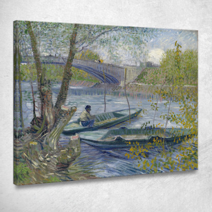 Pesca In Primavera Al Pont De Clichy Asnières Vincent van Gogh vvg215 quadro stampato su tela