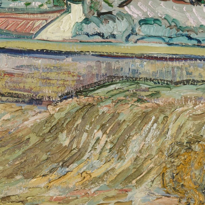 Paesaggio Nel Campo Recintato Di Saint-Rémy Con Contadino Vincent van Gogh vvg232 quadro stampato su tela