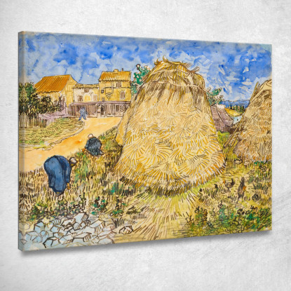 Pile Di Grano Vincent van Gogh vvg242 quadro stampato su tela