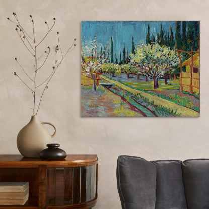 Frutteto Delimitato Da Cipressi Vincent van Gogh vvg250 quadro stampato su tela