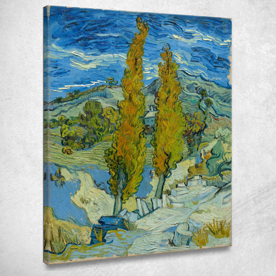 Due Pioppi Nelle Alpilles Vicino A Saint-Rémy Vincent van Gogh vvg305 quadro stampato su tela